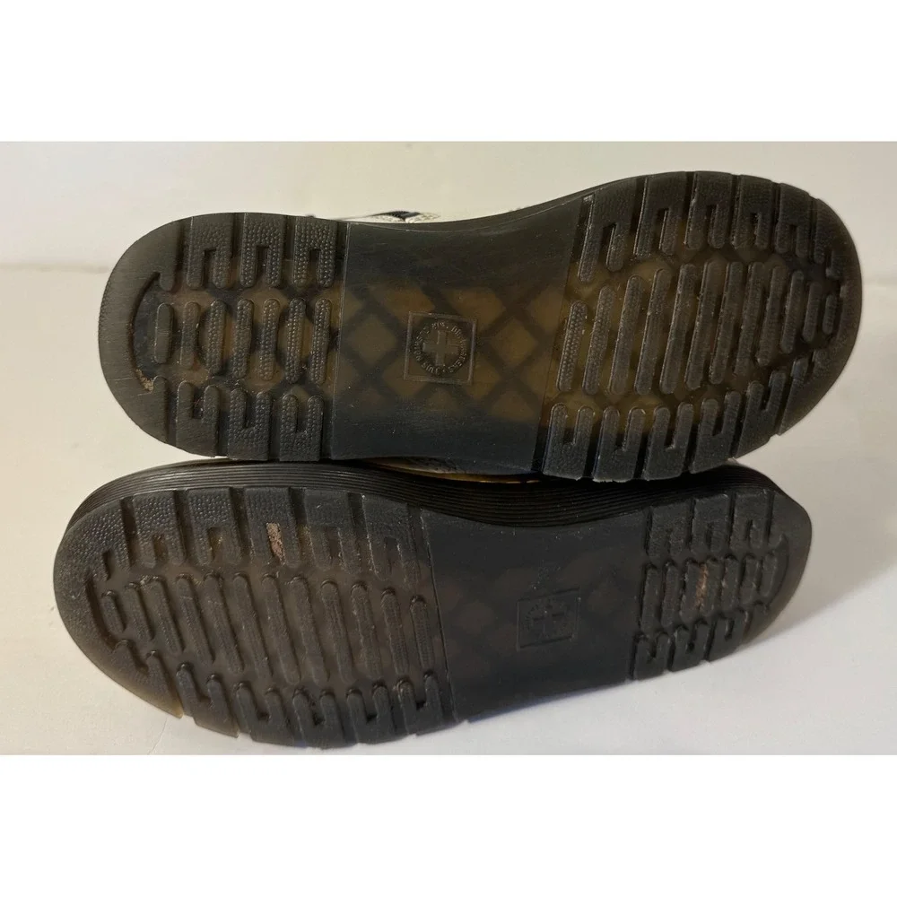 Dr. Martens Zavala J Boots‎ Kids Size 3 White Leather Combat Zip